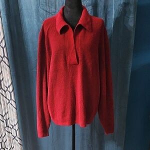 White House Black Market Wine Color - Collar V-Neck Pullovet  Sweater